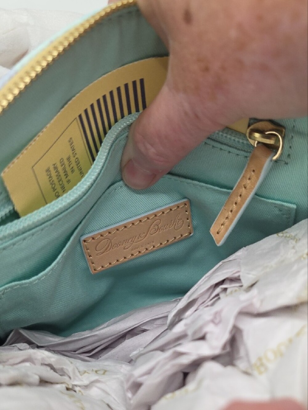 Dooney & Bourke Light Blue Frozen Print Crossbody Bag - Picture 7 of 7